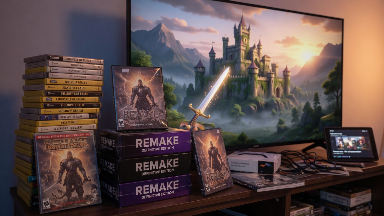 Полка с изданиями Remake и Definitive как символ потока переизданий